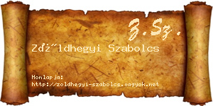 Zöldhegyi Szabolcs névjegykártya